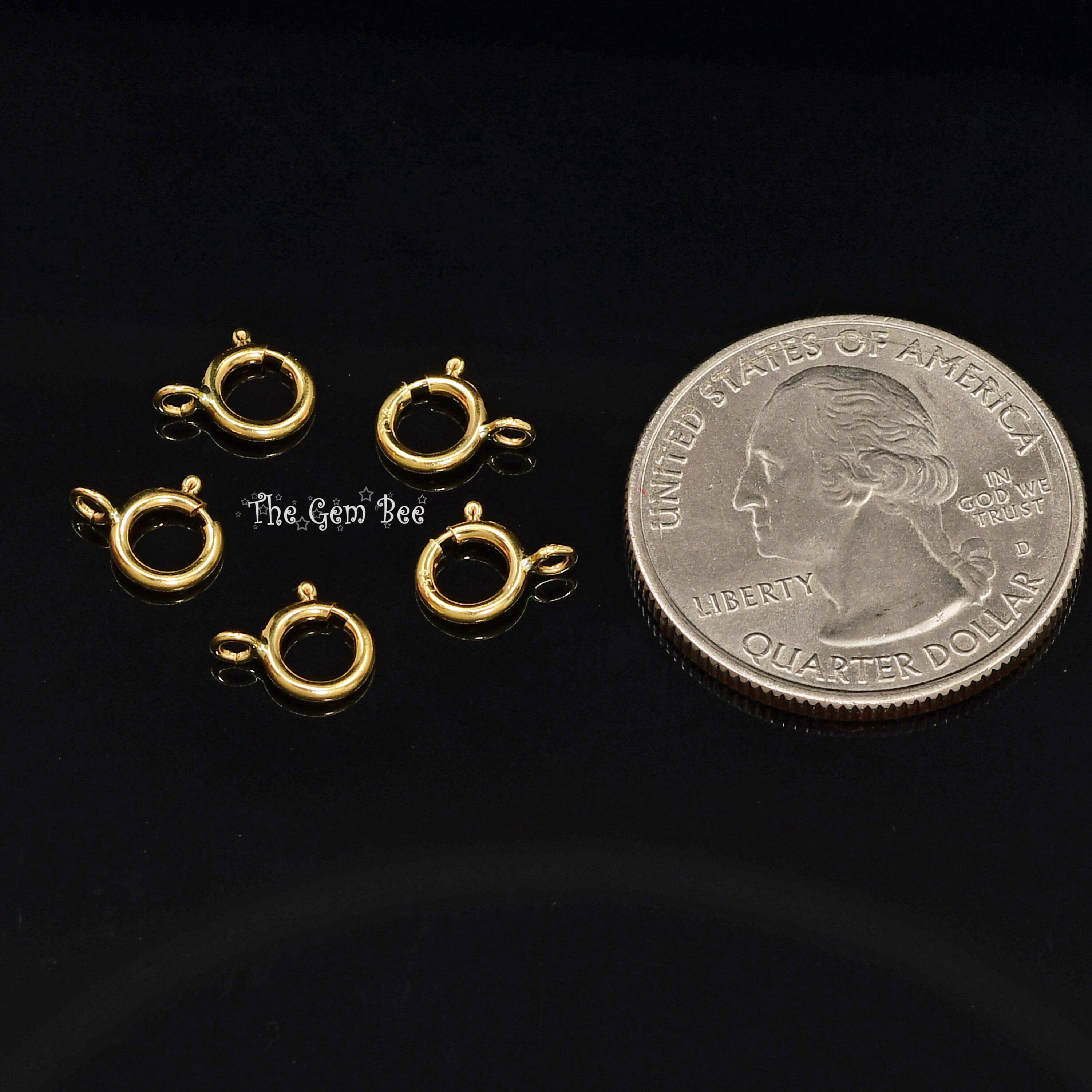 6mm Solid 18k Yellow Gold Spring Ring Clasp - Made In Italy, Hypoallergenic & Tarnish Resistant