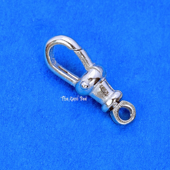 Caribiner Charm Antiqued Sterling Silver Clip Caribiner Charm Antiqued Sterling Silver Clip