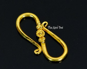 7.8mmx15mm Large 18k Solid Gold Old-Fashioned Hook Clasp