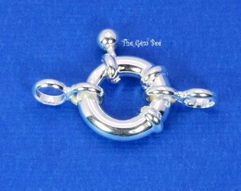 11.5MM Sterling Silver Fancy Designer Spring Bolt Ring Sailor's Clasp Hook