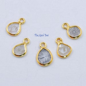2.35CT 18K Solid Yellow Gold Rose Cut Rustic Diamond Slices Bezel Charm Pendant (5)