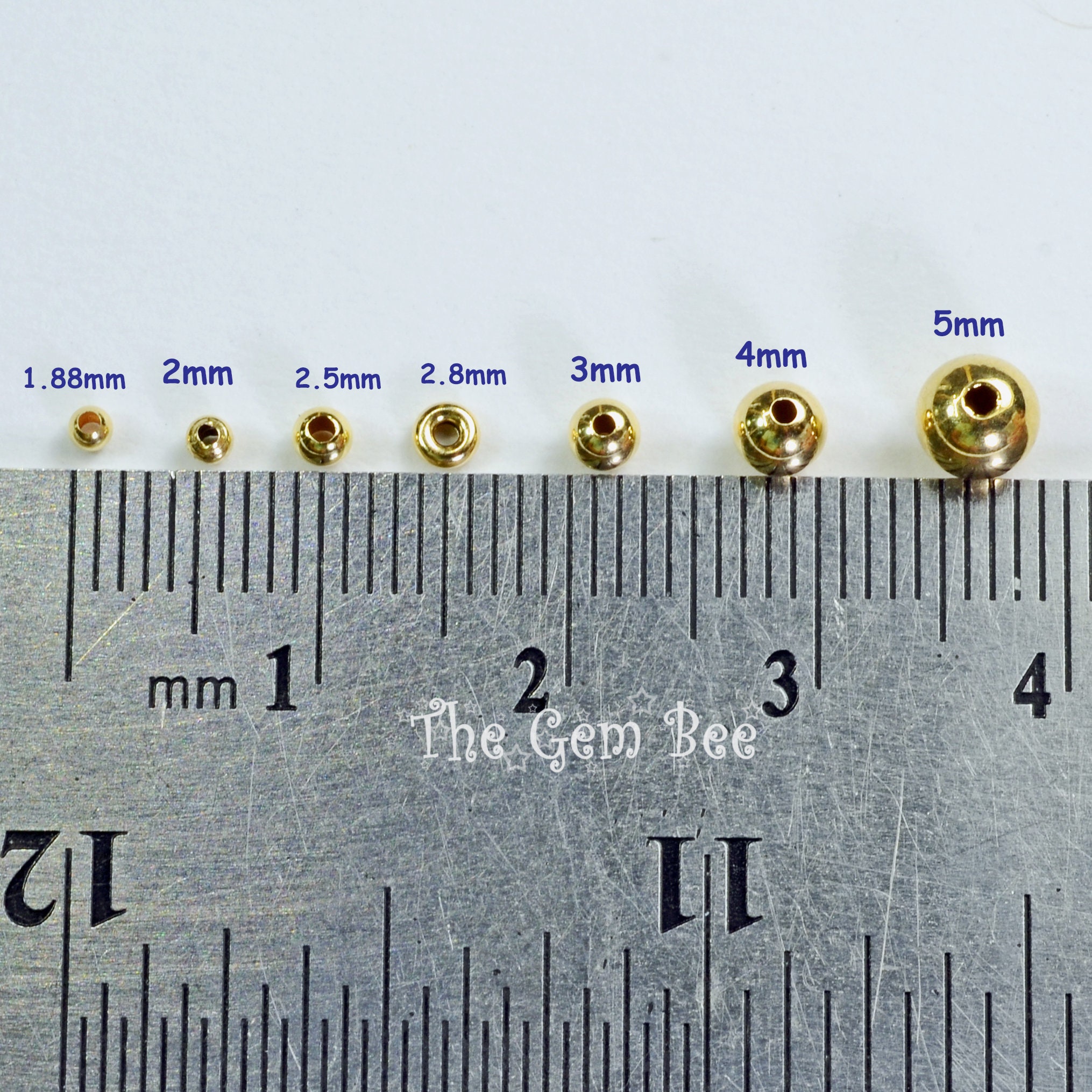 20 pcs 14K Gold Filled 2mm Round Seamless Ball Spacer Bead