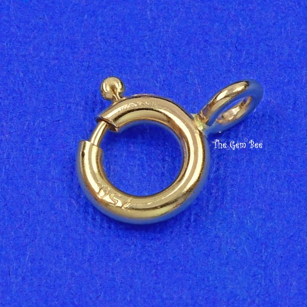Grand fermoir anneau à ressort en or jaune massif 14 carats 18 carats 7 mm avec anneau FERMÉ (1) FABRIQUÉ aux États-Unis