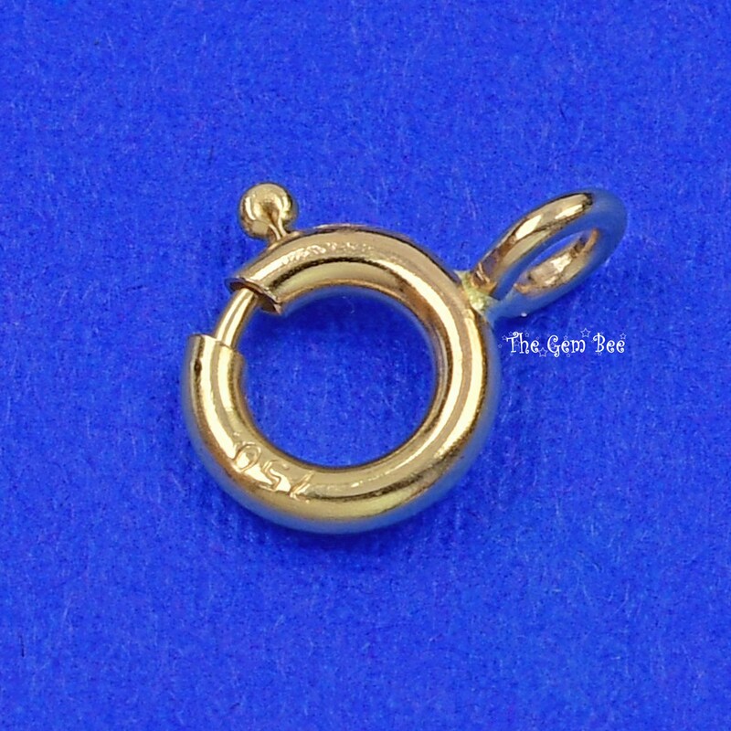 thumbnail image 2 of JewelryMaven 8mm 10k Yellow Gold Spring Ring Clasp – Made In USA (Open Jump) 2 of 5