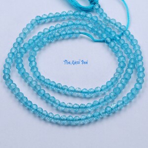 2.6mm Neon Blue Apatite Faceted Round Rondelle Beads 13&quot; Strand