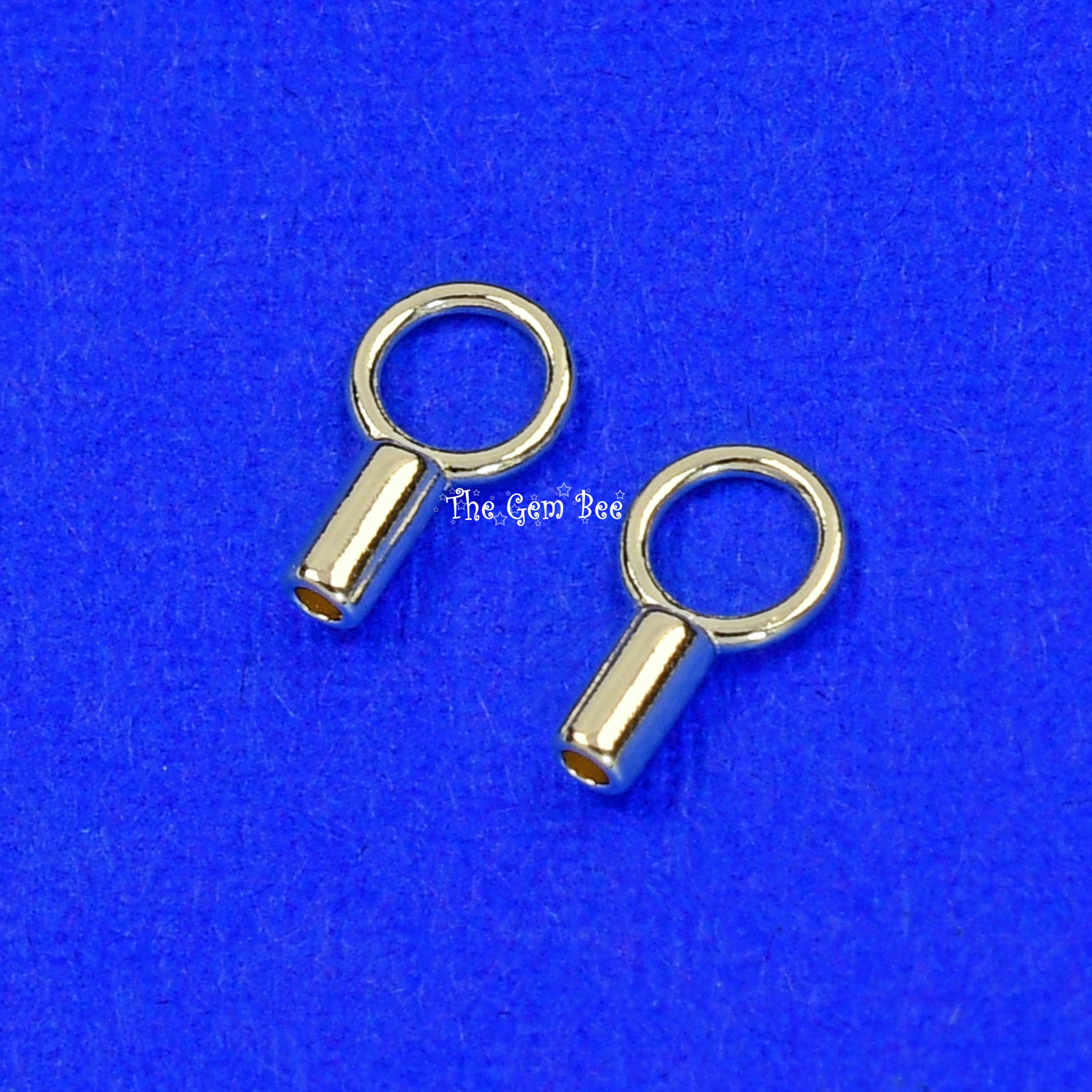 Stringading Ring 14k Solid Yellow Gold Crimp Cap End Stringing Finding With 0.9mm Holes ...
