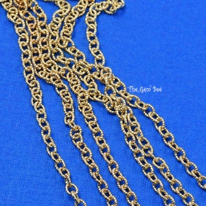 2.1mmx2.7mm 14k Solid Yellow Gold Twisted Engraved Oval Cable Chain Bulk Quantity: 6 inches or 18 inches