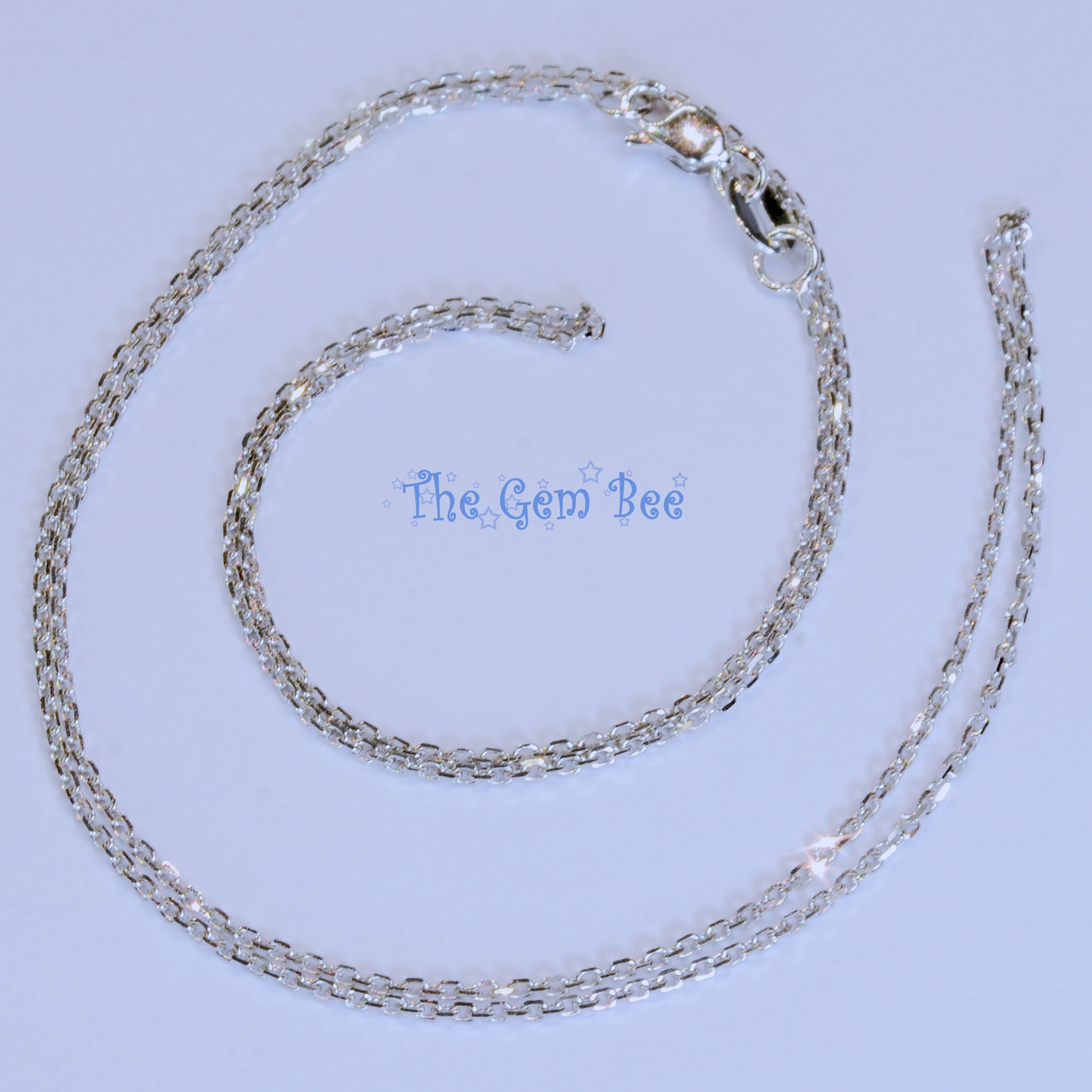 18 white gold chain on sale with lobster clasp