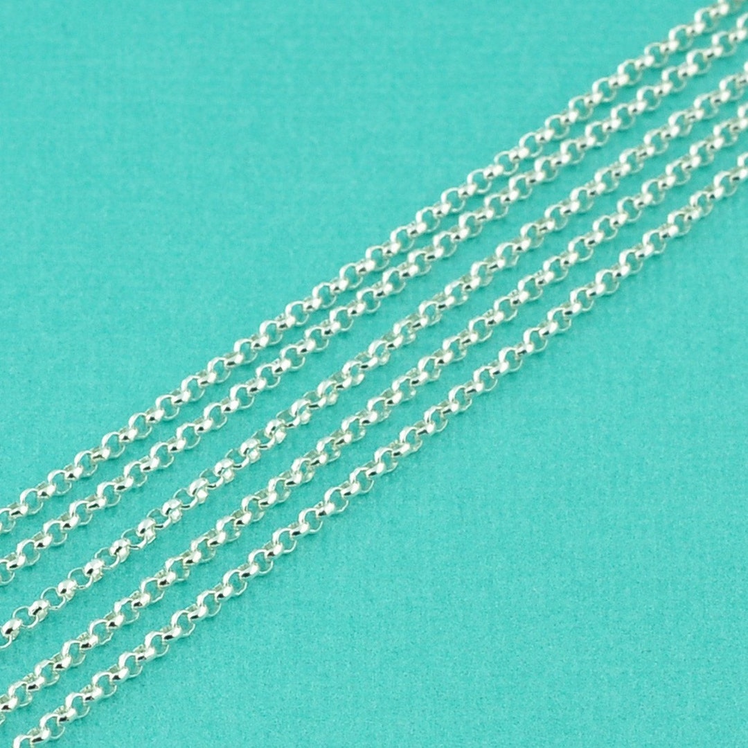 925 Sterling Silver Bulk Rolo Chain 1.5MM Link BY THE FOOT Quantity: 1 ...