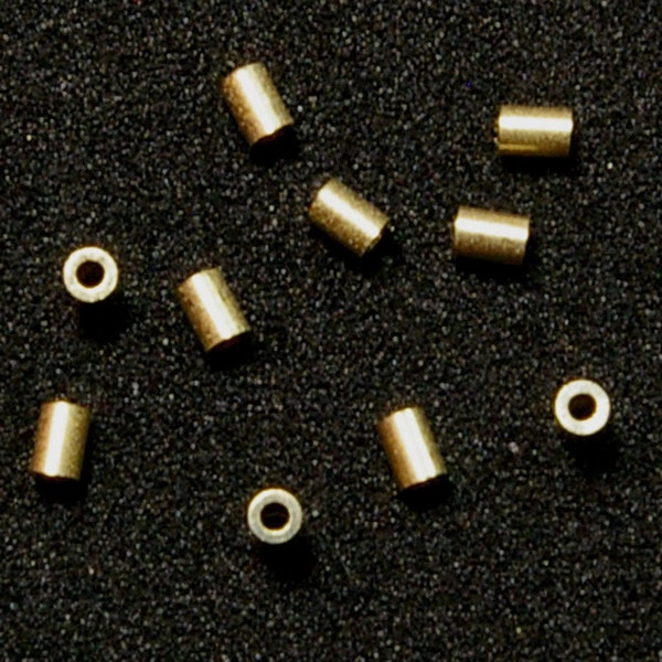 1.5MMx2MM 14k Solid Gelbgold Crimp Tube Perlen Menge: (2) oder (10) oder (50)