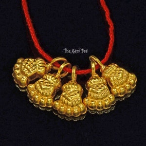6mmx9.8mm 18k Solid Yellow Gold Fancy Sunflower Flower Charms Findings Quantity: (1) or (5)