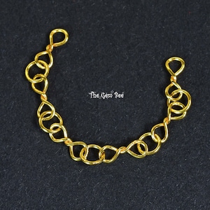 4.2mm 18k Solid Yellow Gold 22 gauge Handmade Old-fashioned Bowtie Chain Extender 2.25 INCH Length