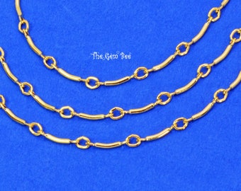 14k Gold Filled Bulk Fancy Chain 8mmx1.5mm Wavy link By The Foot