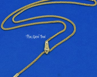 14K SOLID YELLOW GOLD 1.9mm Wheat Chain Adjustable Necklace 14 16 17 18 19 20 21 inch Length with Smart Snake Slider Clasp