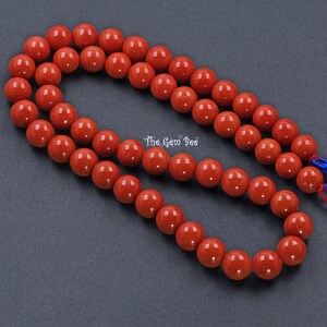 8.5mm-9.2mm Undyed Mediterranean Sardinia Ox Blood Red Coral Round Bead 18&quot; Strand