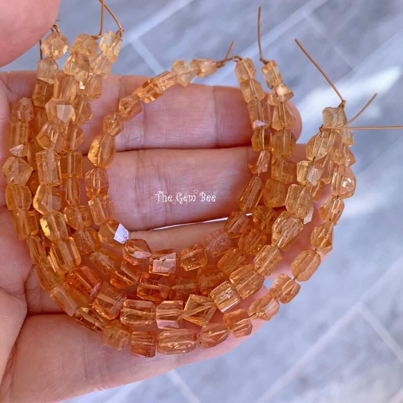 Finest Natural Imperial Topaz Faceted Freeform Nuggets Beads 4.8 inch Strand image 4
