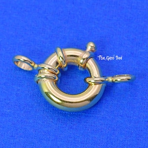 12MM 14k Solid Yellow Gold Designer Italy Spring Bolt Ring Sailors Clasp
