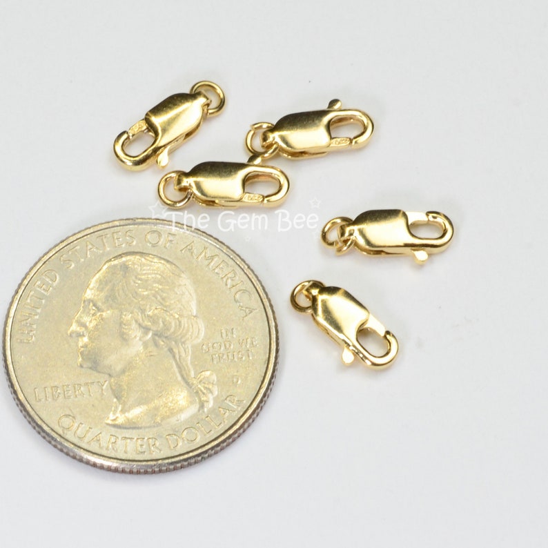 5MMx10.3mm 18k Solid Yellow Gold Lobster Clasp With Open Jump Etsy