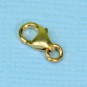 4.5MMx7.2mm 18k Solid Yellow Gold Lobster Clasp With Open Jump Ring Quantity: (1) or (5)