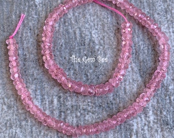16 Inches Long Strand,Natural Burma Pink Spinel Faceted Rondelles Size 4-2.25mm 003
