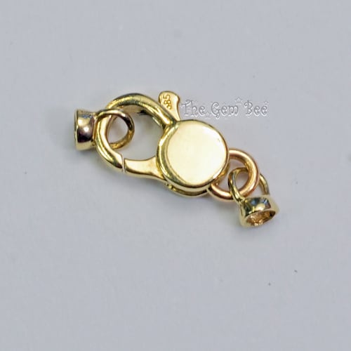 14K Yellow Solid Gold Oval Lobster Clasp Gold Clasp Lobster Etsy