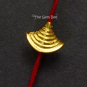 8mmx11.3mm 18k Solid Yellow Gold Fancy Large Skirt Flat Cone Spacer Finding Focal Bead