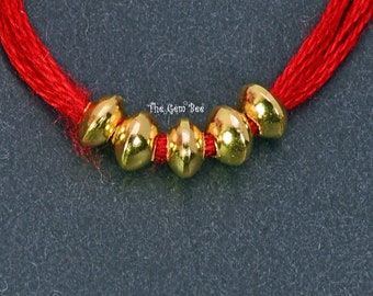 4mm 18k Solid Yellow Gold Plain Saucer Spacer Findings Beads (5)