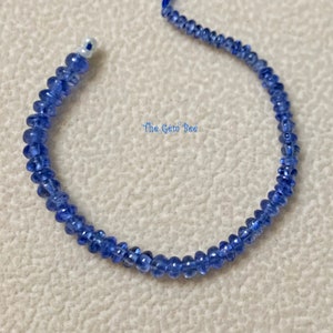 1.9mm-2.9mm No Heat Unheated Untreated Burmese Cornflower Natural Blue Sapphire Smooth Rondelle Beads 3.2&quot; strand