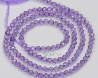 3.2mm Rose De France Amethyst  Faceted Rondelle Beads 13 inch Strand