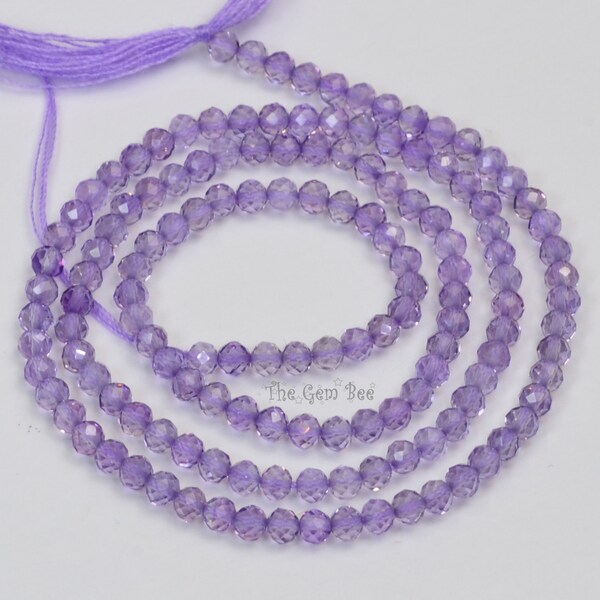 2.2mm Rose De France Amethyst  Faceted Rondelle Beads 13.3 inch Strand