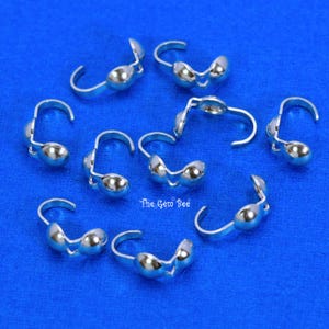 925 Sterling Silver Clam Shell Crimp Bead Tip Cord Knot Cover (10)