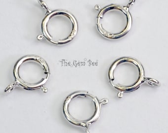 5.5MM 14k Solid White Gold Spring Ring Clasp With Closed Jump Ring Quantity: (1) or (5) Made In USA