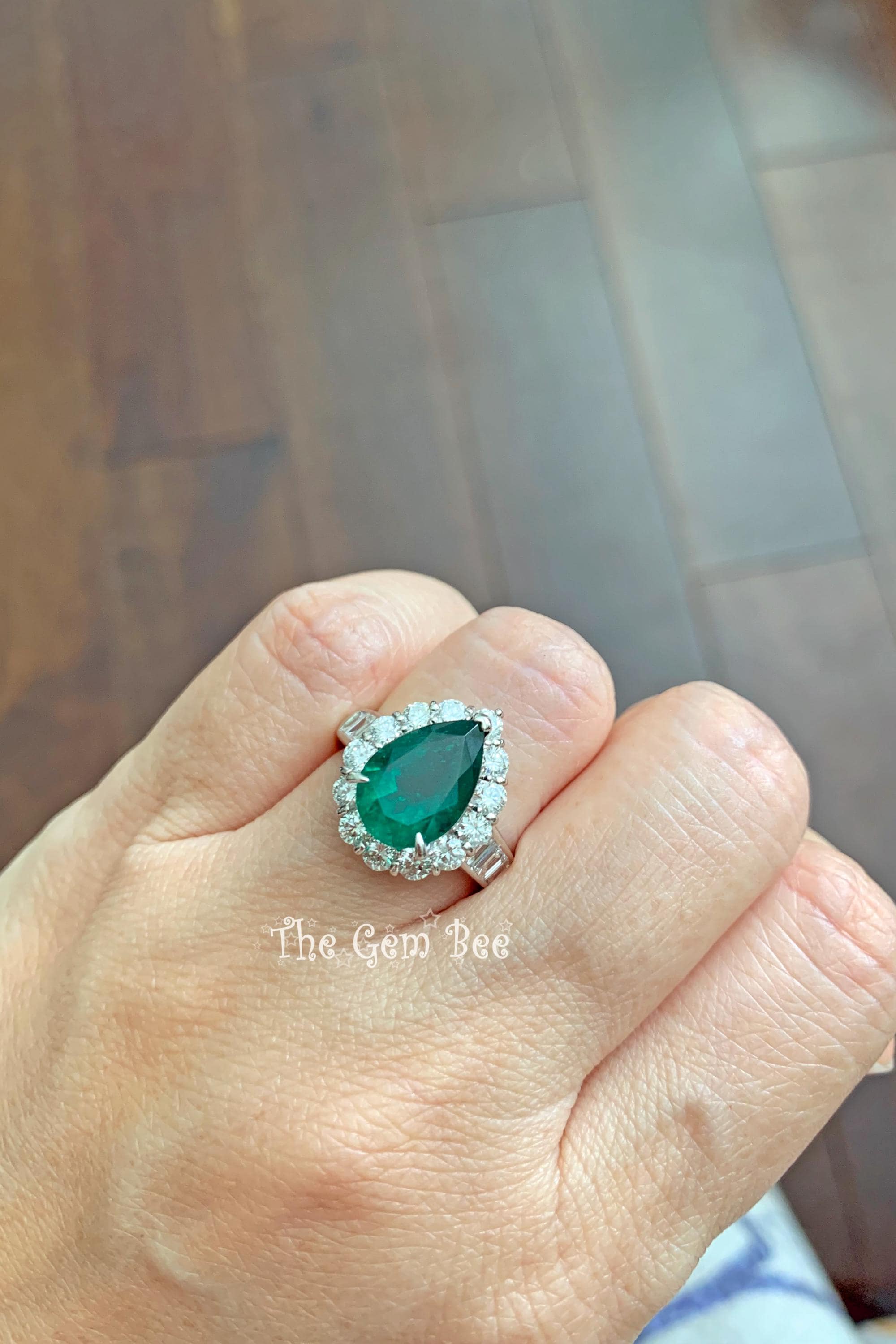 3.13CT GIA エメラルド 1.61CT ダイヤモンド プラチナリング リング