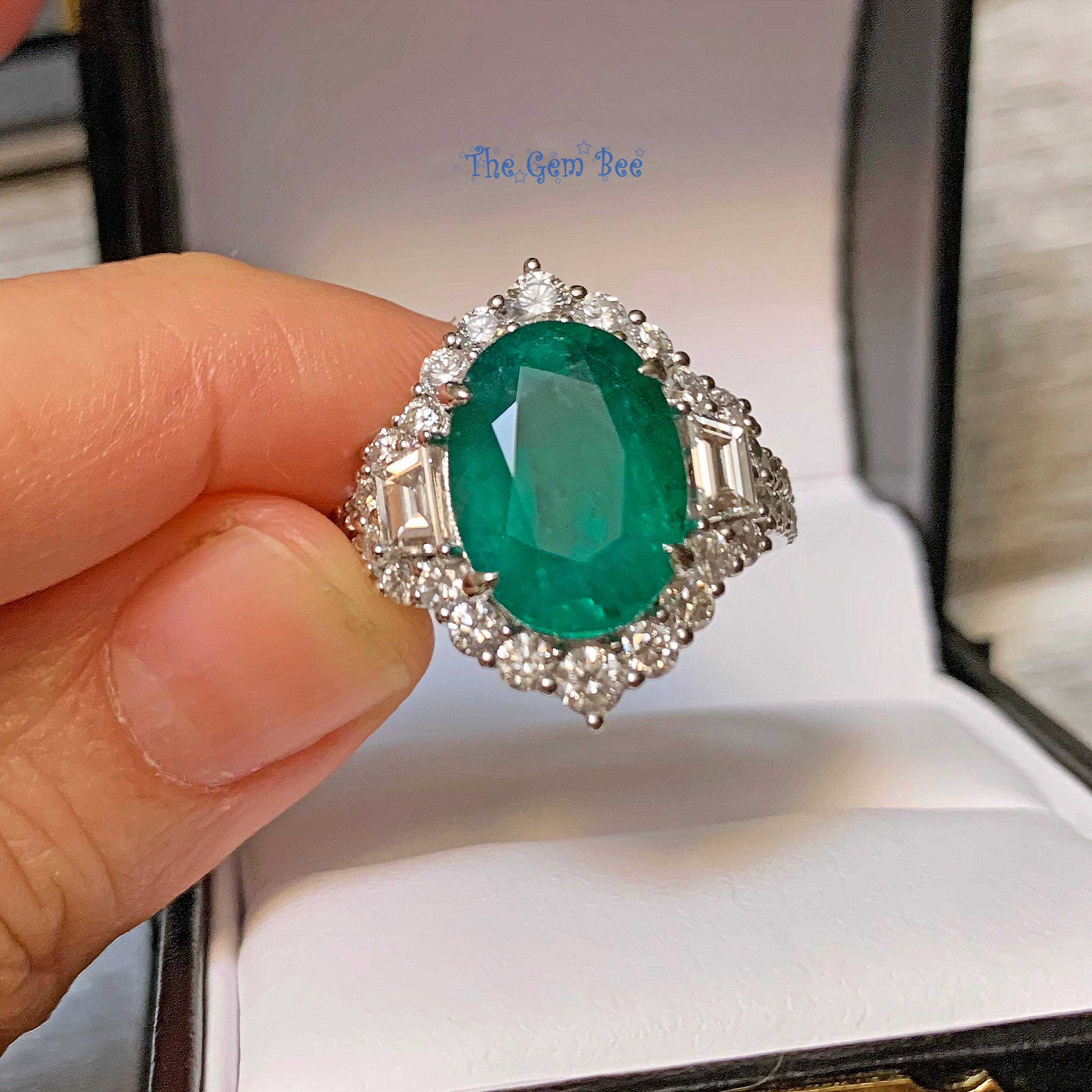5.86CT GIA F1 ザンビア産エメラルド 2.02CT ダイヤモンド 18k 