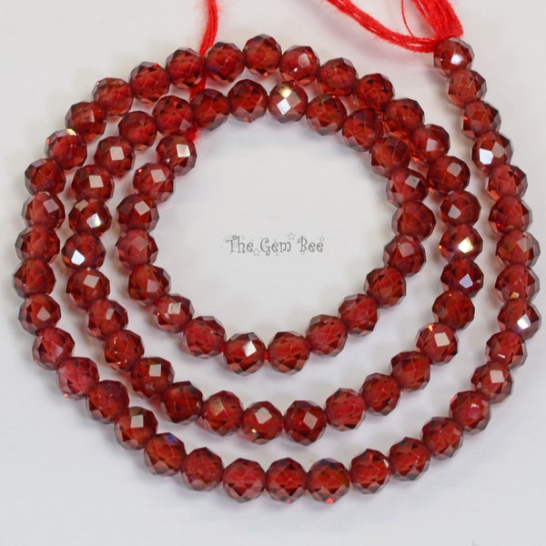 4.5mm Fine Crimson Red Mozambique Garnet Faceted Round Rondelle Beads Quantity:(20) or (80)