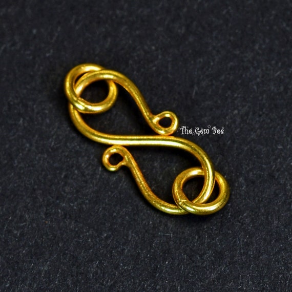 6.8mmx14.5mm 18k Solid Gold Classic S Hook Clasp Finding 