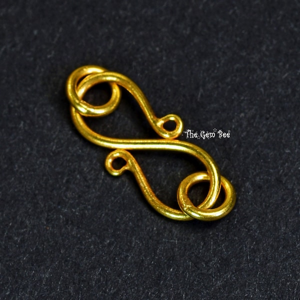 6.8mmx14.5mm 18k Solid Gold Classic S Hook Clasp Finding