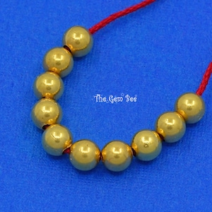 18k Solid Yellow Gold 4mm Handmade Plain Round Sphere Globe Spacer Balls Beads image 3