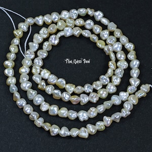 4.2mm-4.5mm Japanese Akoya Natural Cream Saltwater Keshi Pearl Nugget Beads 16 inch strand