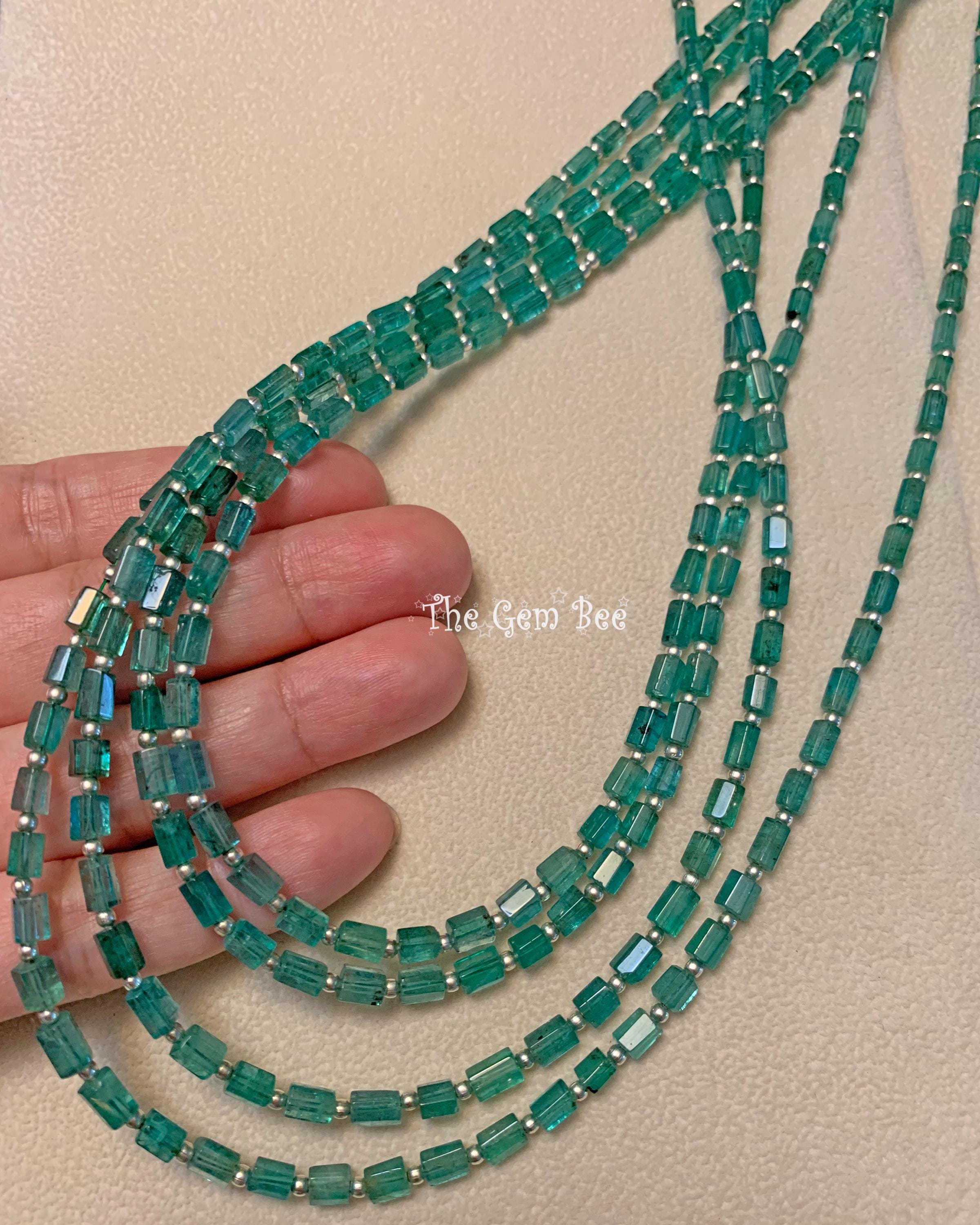 45ct ザンビア産天然グリーンエメラルド ファセット六角形クリスタル