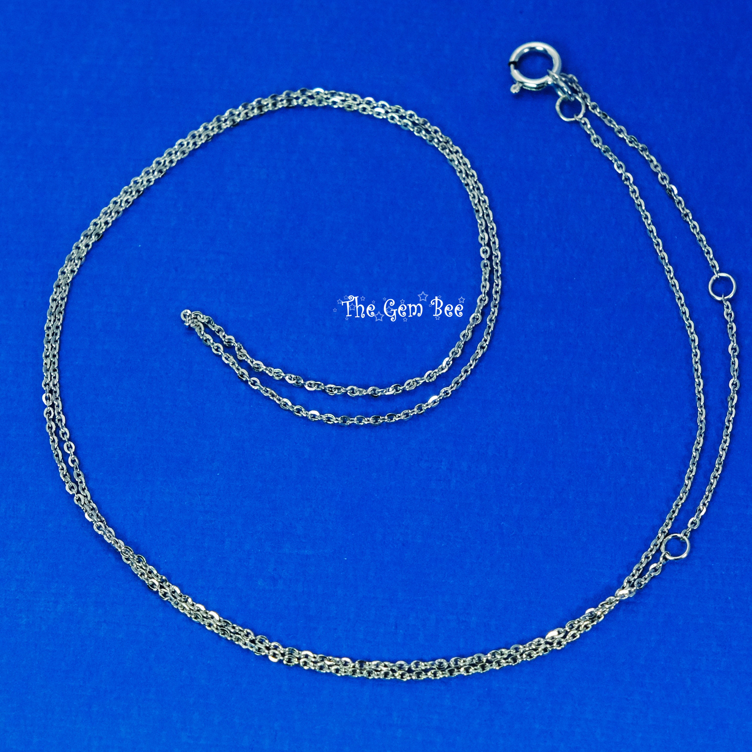 Schöne 14 Karat Weißgold 0,7 Mm Gekrempelt Kabel Seil-Kette