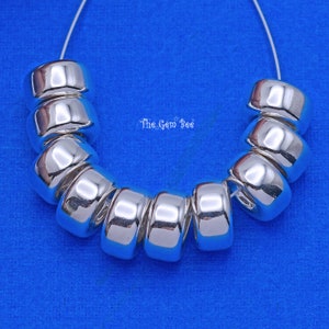 8mm 6mm 5mm 925 Sterling Silver Smooth Donut Rondelle Bead Spacer (10 pieces)