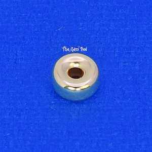 5mm LARGE 14k Solid Gold Smooth Donut Rondelle Bead Spacer Quantity: (1) or (10) Made in USA