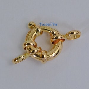 8MM 14k Solid Yellow Gold Designer Italy Bolt Sailor Spring Ring Sailor Clasp