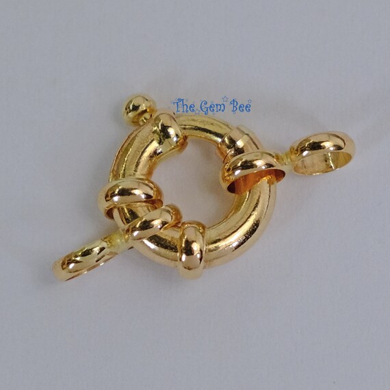 thumbnail image 2 of JewelryMaven 8mm 10k Yellow Gold Spring Ring Clasp – Made In USA (Open Jump) 2 of 5