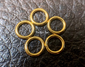 4.2MM 18K Solid Yellow Gold Round CLOSED Jump Ring Finding Quantity: (1) or (10) or (25)