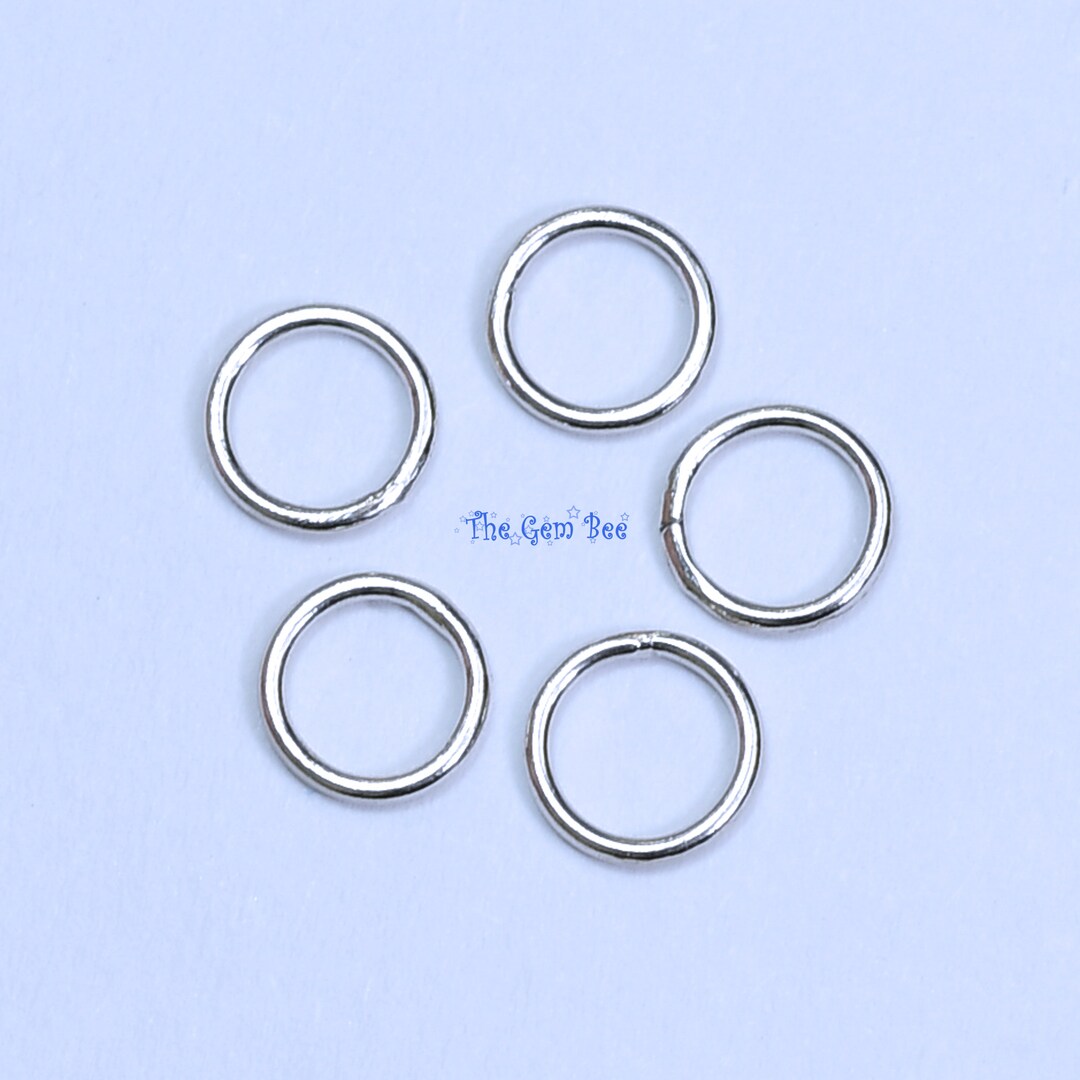 5MM 14K Solid White Gold Round CLOSED Jump Ring Finding Quantity: (1 ...