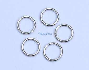 5MM 14K Solid White Gold Round CLOSED Jump Ring Finding Quantity: (1) or (5) or (10)