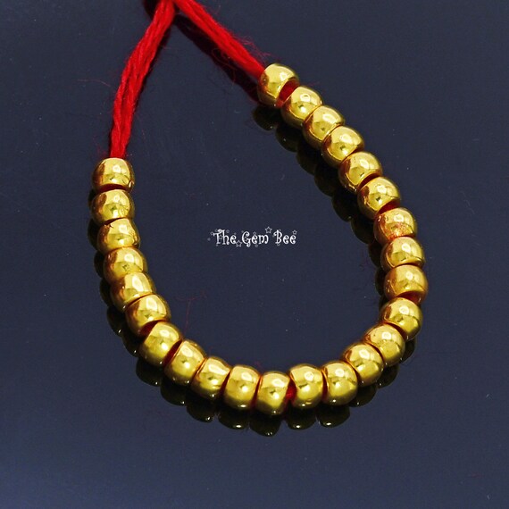 METAL BEAD BRACELET THIN GOLD RED METAL BEAD BRACELET THIN GOLD RED