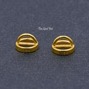 14K Solid Yellow Gold Crimp Hook Cups Ends Findings With Bars – Jewelry Making (Pack Of 2)
